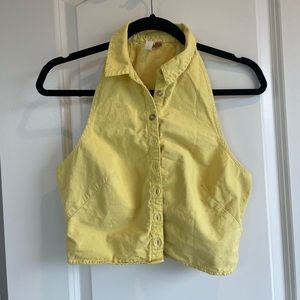 Pilcro Anthropology sleeveless polo button down top